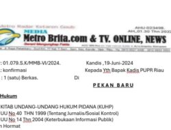 SUDAH 27 HARI SURAT KOMFIRMAAI KE KADIS PUPR PROV RIAU TIDAK DI RESPON.ADA APA PAK