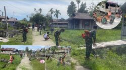 Satgas Yonif 642/Kapuas Pos Kamundan Gelar Karya Bakti di Distrik Kamundan, Teluk Bintuni