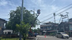 Dinas Perhubungan Bengkalis Lakukan Perbaikan Lampu Jalan