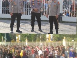 Kapolresta Pekanbaru dan Gabungan Pimpin Gelar Apel Kesiapan Pengamanan Aksi Unjuk Rasa AMMP di Halaman Kantor Gubernur Riau