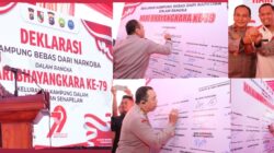 Polda Riau dan Polresta Pekanbaru Gelar Deklarasi “Kampung Bebas Narkoba” HUT Bhayangkara ke-79