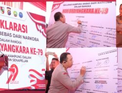 Polda Riau dan Polresta Pekanbaru Gelar Deklarasi “Kampung Bebas Narkoba” HUT Bhayangkara ke-79