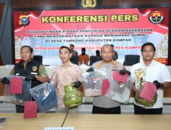 Polres Kampar Bersama Polda Riau Berhasil, Menangkap Dua Pelaku Pencurian Kekerasan yang Mengakibatkan Korban Meninggal Dunia: Ternyata Tetangga Sendiri