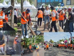Polresta Pekanbaru Sinergi dengan DLHK Kota Pekanbaru Lakukan Pembersihan Lokasi Riau Bhayangkara Run 2025