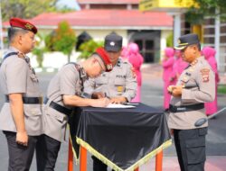 KAPOLRES POHUWATO PIMPIN UPACARA SERAH TERIMA JABATAN KASAT POLAIRUD DAN KASAT RESKRIM