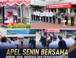 Kakanwil Ditjen Aceh Menjadi Pembina Pada Apel Pagi Bersama Dilingkungan Kantor Wilayah Hukum Aceh, Kanwil Ditjenpas Aceh Dan Ditjen Imigrasi Aceh
