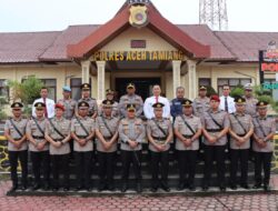 Kapolres Aceh Tamiang Pimpin Sertijab Empat Pejabat Utama dan Dua Kapolsek