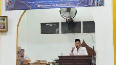 Penuh Khidmat dan Kekhusyukan, Lapas Kelas IIA Banda Aceh menggelar Shalat Tarawih Perdana