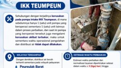 PDAM Tirta Peusada Aceh Timur Memberikan Pengumuman Gangguan Distribusi Air Kerusakan Pada Mesin Intiek WTP