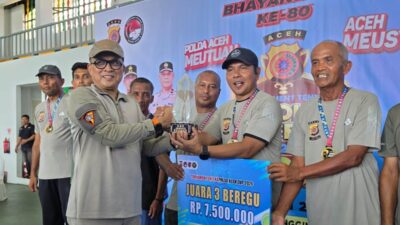 Tim Tenis Polres Aceh Timur Raih Juara 3 Kejuaraan Tenis Kapolda Cup dalam Semarak Hari Bhayangkara ke-80
