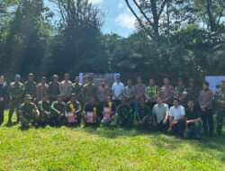 Peringati HUT Porli Ke-80 Polres Pesisir Barat Dan Kodim 0422/Lampung Barat Gelar Lomba Menembak Bersama 