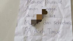 Sekretaris DPW Partai Aceh Aceh Timur Diduga Diteror Surat Berisi Selongsong Peluru, Laporan ke Polisi Segera Dibuat