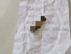 Sekretaris DPW Partai Aceh Aceh Timur Diduga Diteror Surat Berisi Selongsong Peluru, Laporan ke Polisi Segera Dibuat