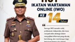 Kepala kejaksaan NegeriAceh Timur IBSAINI,S.H.,M.H. Selamat Hari Jadi Organisasi Ikatan wartawan online IWO Aceh Timur Ke 14 Tahun