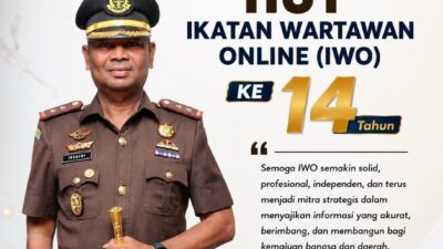 Kepala kejaksaan NegeriAceh Timur IBSAINI,S.H.,M.H. Selamat Hari Jadi Organisasi Ikatan wartawan online IWO Aceh Timur Ke 14 Tahun