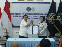 Perkuat Sinergi P4GN, Rutan Kelas I Tangerang Hadiri Penandatanganan PKS Kanwil Ditjenpas Banten dan BNNP Banten