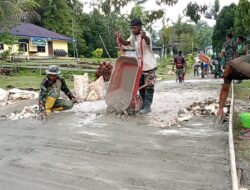 TMMD Ke-129 hari ke 2 (dua) TA 2026 pembuatan Jalan Cor di Kampung Sesor, Tingkatkan Akses dan Kesejahteraan Masyarakat