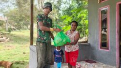 Satgas TMMD Ke-129 Kodim 1807/Sorong Selatan Bagikan 100 Paket Sembako dan Nutrisi, Wujud Nyata Kepedulian Cegah Stunting
