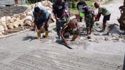 Progres Pengecoran Jalan TMMD Ke-129 Kodim 1807/Sorong Selatan Capai 55 Persen, Wujud Nyata Pengabdian TNI Membangun Desa