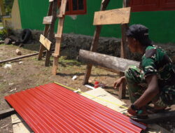 Rehab RTLH Milik Bapak Herman Terus Dikebut, Bukti Nyata Kepedulian Satgas TMMD Ke-129 Kodim 1807/Sorong Selatan