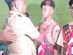 Kwarcab Sorong Selatan Lantik Pramuka Penggalang Garuda di SMK Yapis Teminabuan sebelum berangkat ke JAMBORE NASIONAL XII
