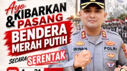 Kapolres Aceh Timur Ajak Warga Kibarkan Merah Putih Sambut HUT Ke-81 RI