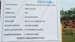 Permintaan Evaluasi dan Percepatan Pembangunan 8 RKB SMK NEGERI 1 Bandar