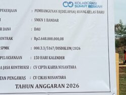Permintaan Evaluasi dan Percepatan Pembangunan 8 RKB SMK NEGERI 1 Bandar
