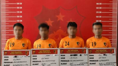 Satreskrim Polres Nagan Raya Amankan Dua Alat Berat dan Empat Terduga Pelaku Tambang Ilegal