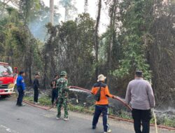 Gerak Cepat Polsek Pesisir Utara Bersama Instansi Terkait Padamkan Kebakaran Hutan Kawasan TNBBS