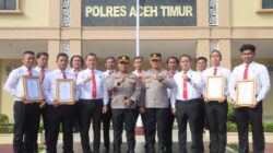 Pimpin Apel Pagi, Kapolres Aceh Timur Beri Penghargaan kepada Personel Berprestasi