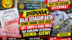 Kepsek UPT SMPN 6 Siak Hulu Akan Dilaporkan LCI-RIAU, Terkait Baju Seragam Batik SPMB 2025-2026 Belum Diterima Siswa-Siswi