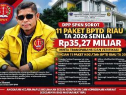 DPP SPKN SOROT 11 PAKET BPTD RIAU TA 2026 SENILAI Rp35,27 MILIAR