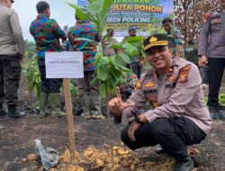 Dukung Green Policing, Polsek Kandis Tanam 281 Bibit Pohon dan Bagikan Sembako kepada Warga